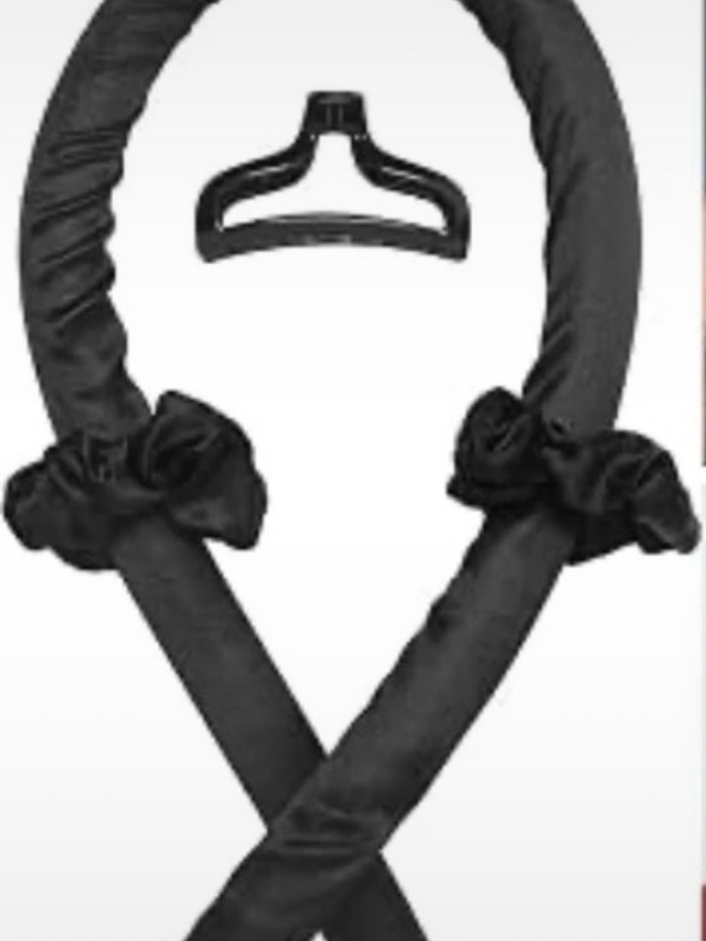 Black Heatless Curling Ribbon with clips & scrunchies
